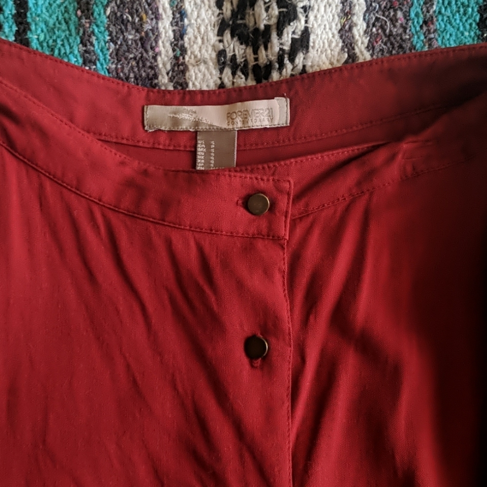 Forever 21 oxblood midi skirt